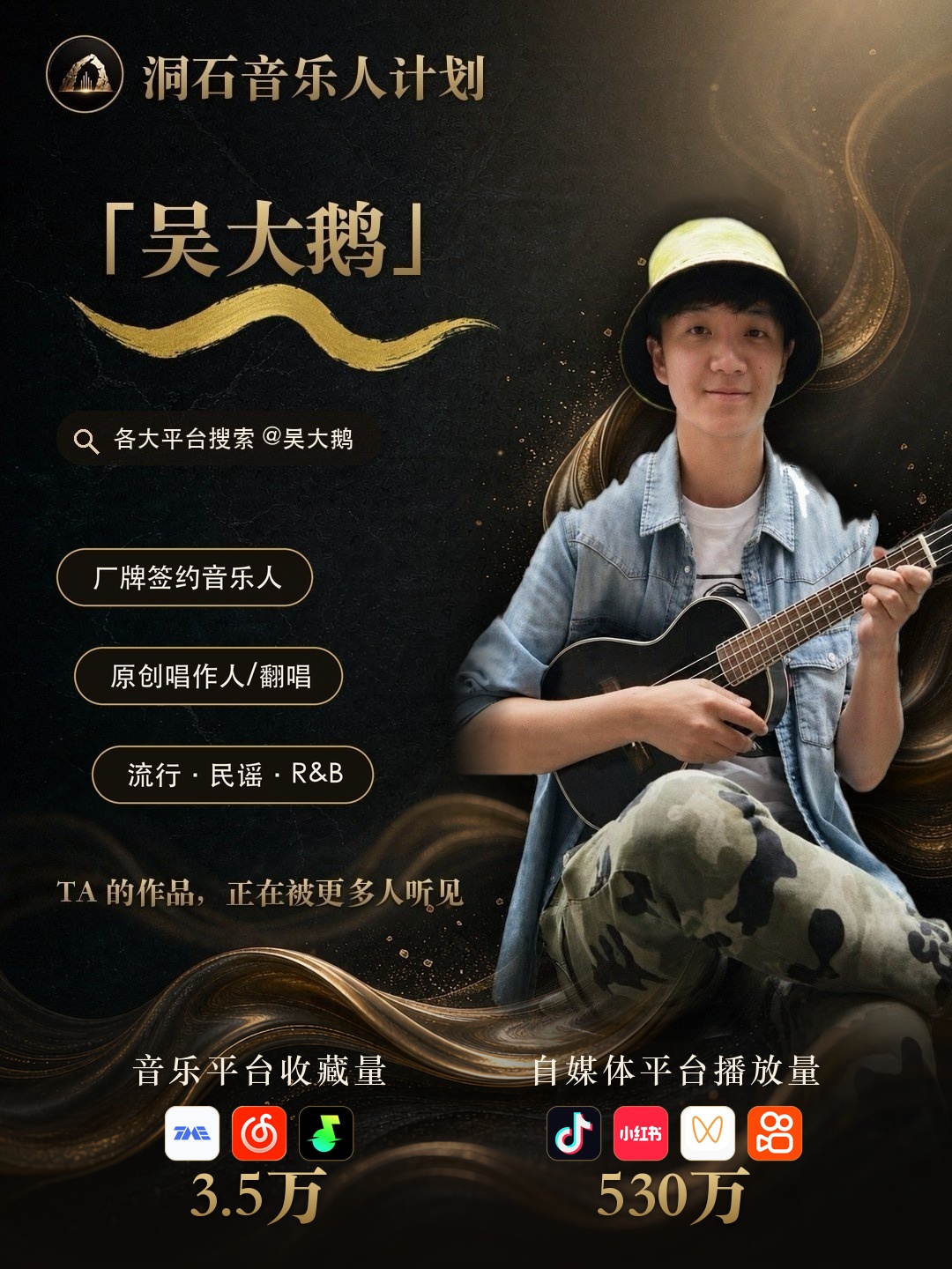 洞石签约音乐人吴大鹅宣传卡